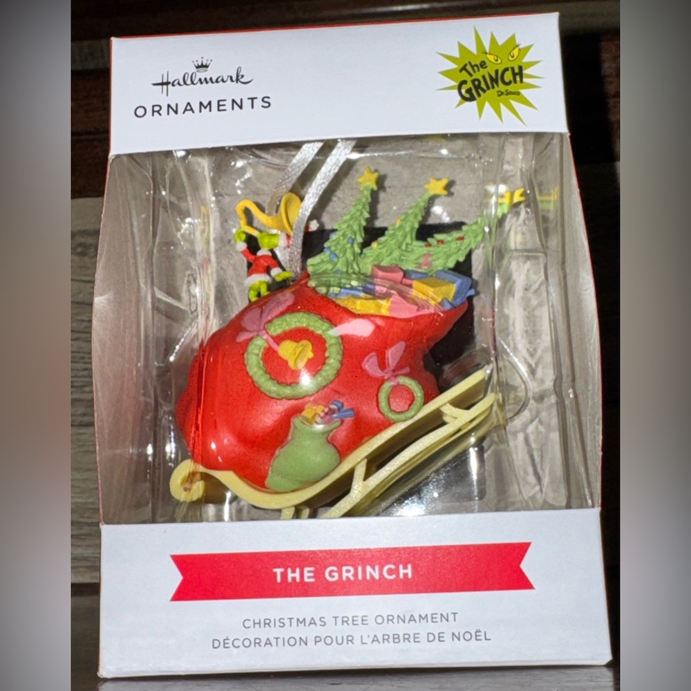 Cute 🥰 2025 Hallmark Dr. Seuss Grinch on Sleigh Christmas Ornament NEW in BOX